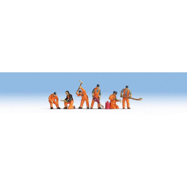 Noch 15276 - Railroad Track Workers Orange Uniforms - 6 pieces   - HO Scale