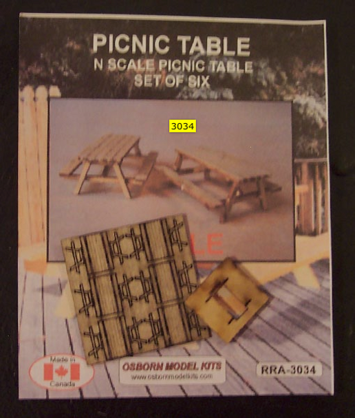 Osborn Models 3034 - Picnic Tables - N Scale