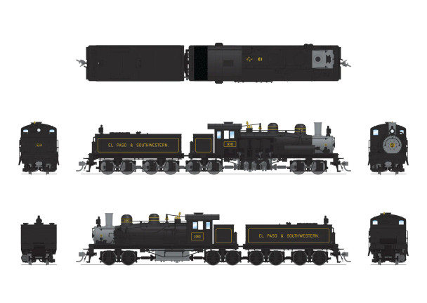 Broadway Limited 7826 - Class D 4-truck Shay (Paragon4 Sound/DC/DCC/Smoke) El Paso & Southwestern (EPSW) 100 - HO Scale