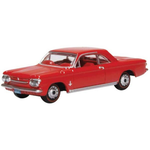 Oxford 87CH63002 - 1963-1970 Chevrolet Corvair Coupe Riverside Red - Assembled   - HO Scale