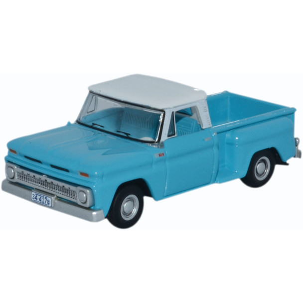 Oxford Diecast 87CP65001 - Chevrolet Stepside Pick Up 1965 Light Blue/White 1:87