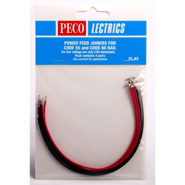 Peco - PL-82 Power Feed Joiners for Code 55  and Code 80 (4 pair) - N Scale