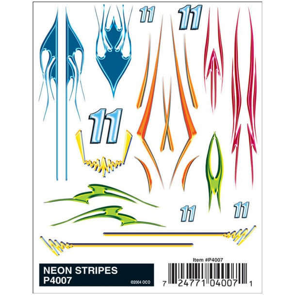 Pinecar 4007 - Neon Stripes Dry Transfer    -  Kit