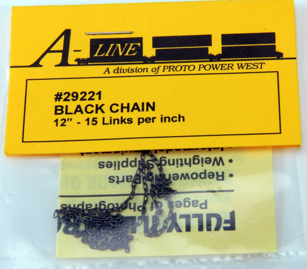 A-Line 29221 - Blackened Brass Chain 12", 15 Links per inch