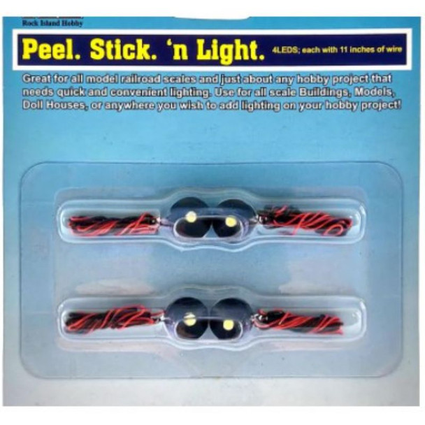 Rock Island Hobby  5101 - Peel Stick N Light - 4 Peices - LED    - Multi Scale