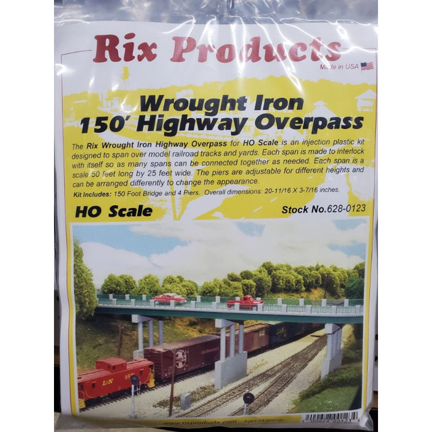 Rix Products 123 - Wrought Iron 150 foot Highway Overpass - HO Scale Kit