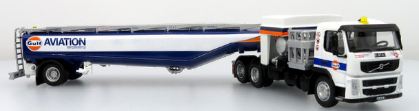 Iconic Replicas 87-0638 - Volvo FM500 w/ Esterer Aviation Refueling Tanker: Gulf Aviation  - HO Scale