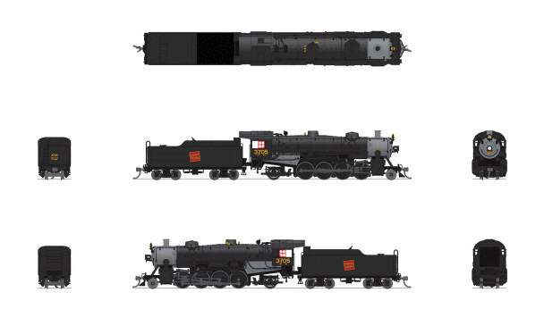 PRE-ORDER: Broadway Limited 10070 - USRA Light Mikado (DCC and Sound) Canadian National (CN) 3705 - N Scale