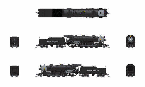 PRE-ORDER: Broadway Limited 10092 - USRA Light Mikado (DC Silent) Union Pacific (UP) 2485 - N Scale