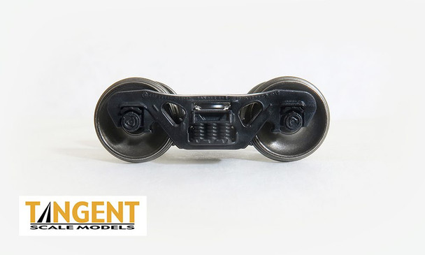 Tangent Scale Models 427 - 100-Ton Low Profile Barber S-2-C Trucks with Spinning Hyatt Bearings and Blackened Semi-Scale Tread All-Metal Precision Wheelsets (427)  - HO Scale