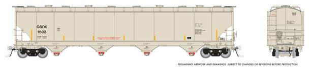 PRE-ORDER: Rapido 136009A-1786 - Trinity 6241cuft Plastics Covered Hopper GSOX (Sasol Chemicals) 1786 - HO Scale
