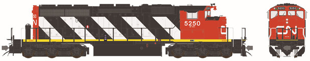 PRE-ORDER: Bowser 26201 - GMD SD40-2W (DC Silent) Canadian National (CN) 5256 As-Blt w/ Dynamic Brk - HO Scale