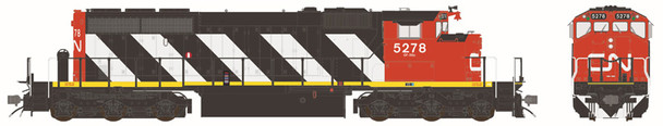 PRE-ORDER: Bowser 26205 - GMD SD40-2W (DC Silent) Canadian National (CN) 5278 As-Blt w/o Dynamic Brk - HO Scale
