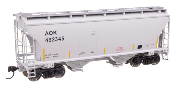Walthers Mainline 910-49304 - 39' Trinity 3281 2-Bay Covered Hopper Arkansas-Oklahoma Railroad (AOK) 492574 - HO Scale