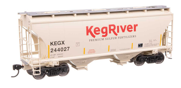 Walthers Mainline 910-49314 - 39' Trinity 3281 2-Bay Covered Hopper Keg River (KEGX) 244063 - HO Scale