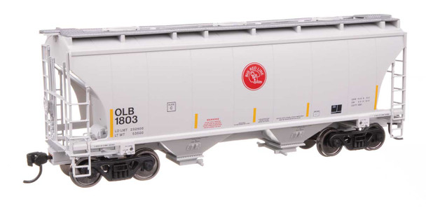 Walthers Mainline 910-49324 - 39' Trinity 3281 2-Bay Covered Hopper Omaha, Lincoln and Beatrice Railway (OLB) 1821 - HO Scale