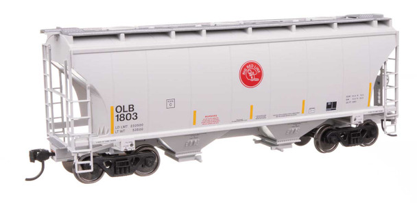 Walthers Mainline 910-49324 - 39' Trinity 3281 2-Bay Covered Hopper Omaha, Lincoln and Beatrice Railway (OLB) 1821 - HO Scale