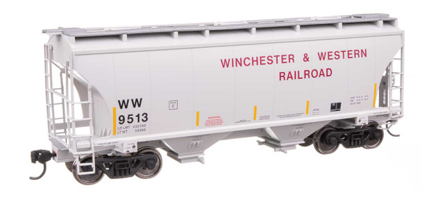 Walthers Mainline 910-49332 - 39' Trinity 3281 2-Bay Covered Hopper Winchester and Western Railroad (WW) 9693 - HO Scale