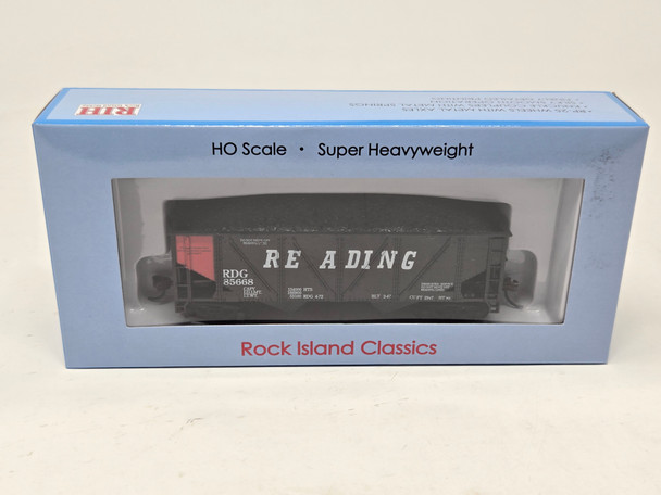 Rock Island Hobby 032208 - 36' 2 Bay Hopper w/ Coal Load Reading (RDG) 85668 - HO Scale