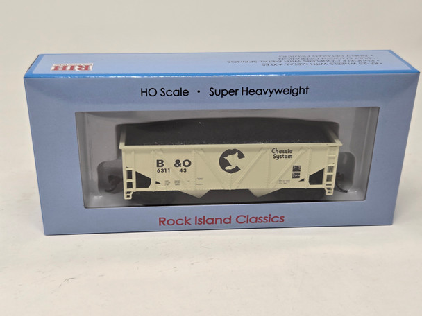 Rock Island Hobby 032210 - 36' 2 Bay Hopper w/ Coal Load Chessie (B&O) 631143 - HO Scale