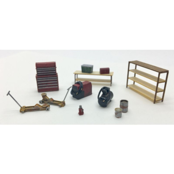Showcase Miniatures 2333 - Service Shop Details   - HO Scale Kit
