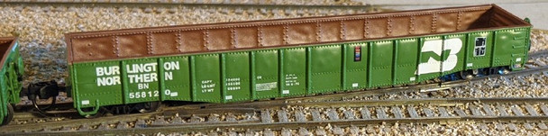 Bluford Shops 52107 - 52'6" Heavily Dented Gondola Burlington Northern (BN) 558120 - N Scale