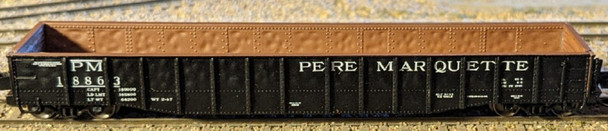 Bluford Shops 52161 - 52'6" Lightly Dented Gondola Pere Marquette (PM) 18932 - N Scale