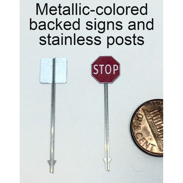 Showcase Miniatures 2351 - Traffic Signs (12 metallic back colored signs)    - HO Scale Kit