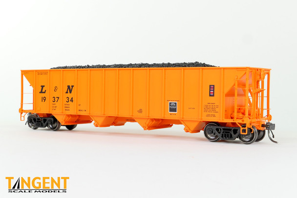 Tangent Scale Models 32014-11 - Bethlehem Steel 3350CuFt Quad Coal Hopper Louisville & Nashville (L&N) 193589 "Delivery Orange" 1974 - HO Scale