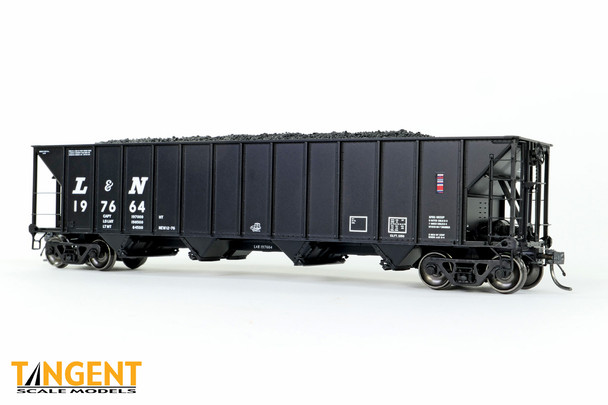 Tangent Scale Models 32016-11 - Bethlehem Steel 3350CuFt Quad Coal Hopper Louisville & Nashville (L&N) 197382 "Delivery White Slant 1976" - HO Scale