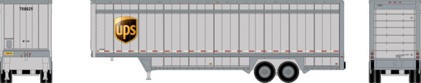 PRE-ORDER: Athearn 3293 - 40' Drop Sill Trailer United Parcel Service (UPS) 708629 w/Shield - HO Scale