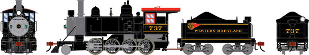 PRE-ORDER: Athearn 3446 - 2-8-0 Steam Locomotive (DC Silent) Western Maryland (WM) 737 - HO Scale