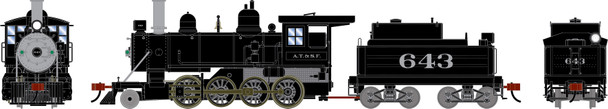 PRE-ORDER: Athearn 3455 - 2-8-0 Steam Locomotive (DCC and Sound) Atchison, Topeka and Santa Fe (ATSF) 643 - HO Scale