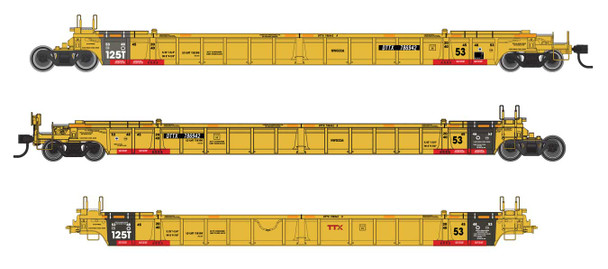 Walthers Mainline 910-55830 - NSC Articulated 3-Unit 53' Well Car TTX (DTTX) 786993 - HO Scale