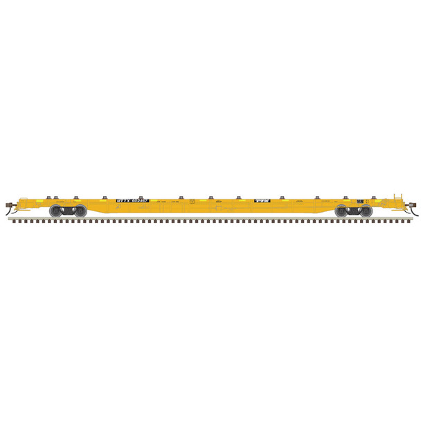 PRE-ORDER: Atlas Master 20008197 - F89J Flat Car MTTX Yellow w/Conspicuity (w/ deck risers) 601679 - HO Scale