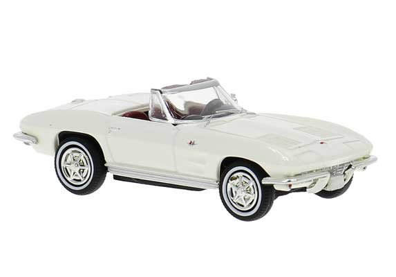 Brekina 18031 - Chevrolet Corvette C2 Convertible - Top Down (white)  - HO Scale