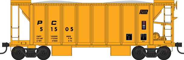 Bowser 43680 - 70 Ton Ballast Car with Side Chutes (with load) Penn Central (PC) 51568 - HO Scale