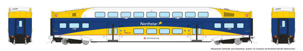 PRE-ORDER: Rapido 1110014 - BiLevel Commuter Car Northstar Coach #704 - HO Scale