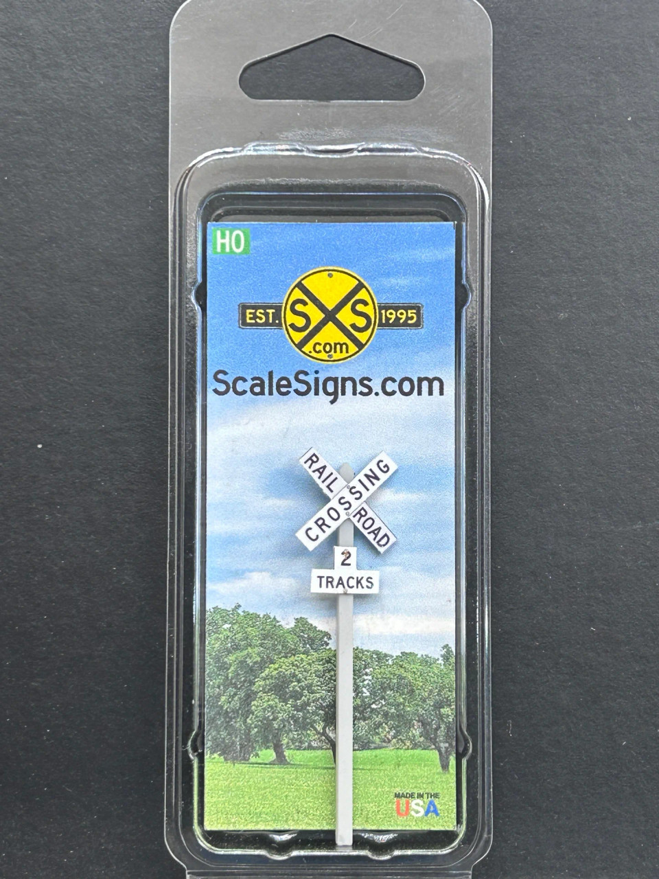 Ho Scale Shell Sign ScaleSigns HO-2200-019-02 - Crossbuck + 2 Tracks Sign - HO Scale ...