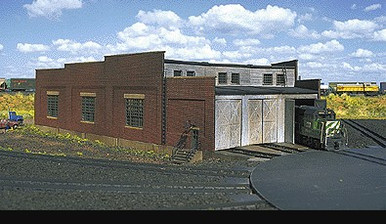 Atlas 2843 - 3-Stall Roundhouse - N Scale Kit - Midwest Model Railroad