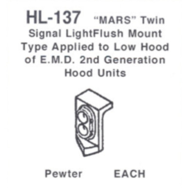 Details West 137 - Headlight Mars Twin Signal w/ Recess Plate - HO