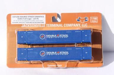 Jacksonville Terminal Co 537136 - 53' HIGH CUBE 8-55-8 corrugated  containers (2) Double Stack Logistics - N Scale