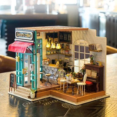 Robotime DG109 - Simon's Coffee - Kit - Midwest Model Railroad