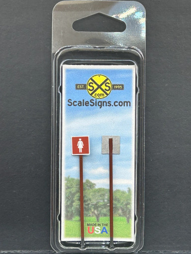 Model Room Sign ScaleSigns HO-1400-009-C - Women's Room Sign (2) - HO Scale - Midwest ...