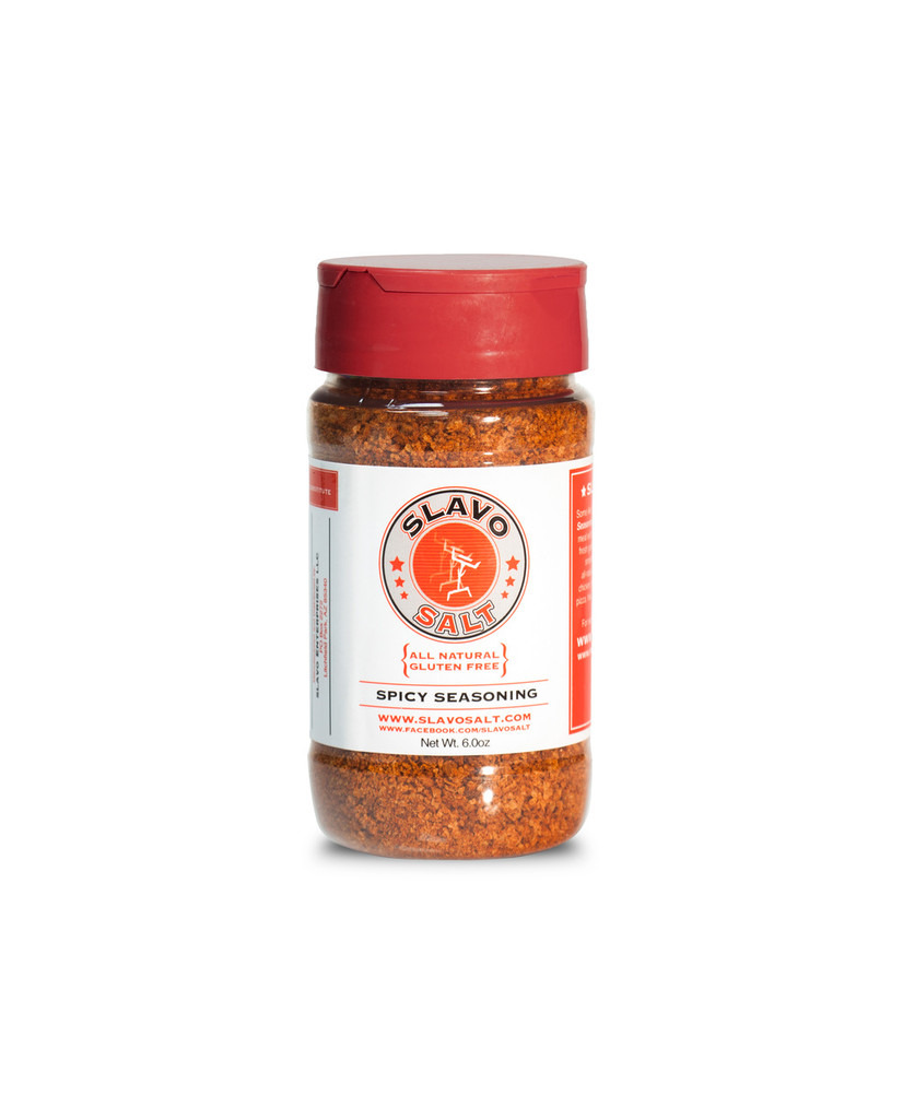 Just the right amount of heat without being overpowering. Made up of fresh garlic, kosher salt. cayenne, chipotle, smoked paprika and chilies, Slavo Salt Spicy Seasoning is a great addition to poultry, fish and veggies.