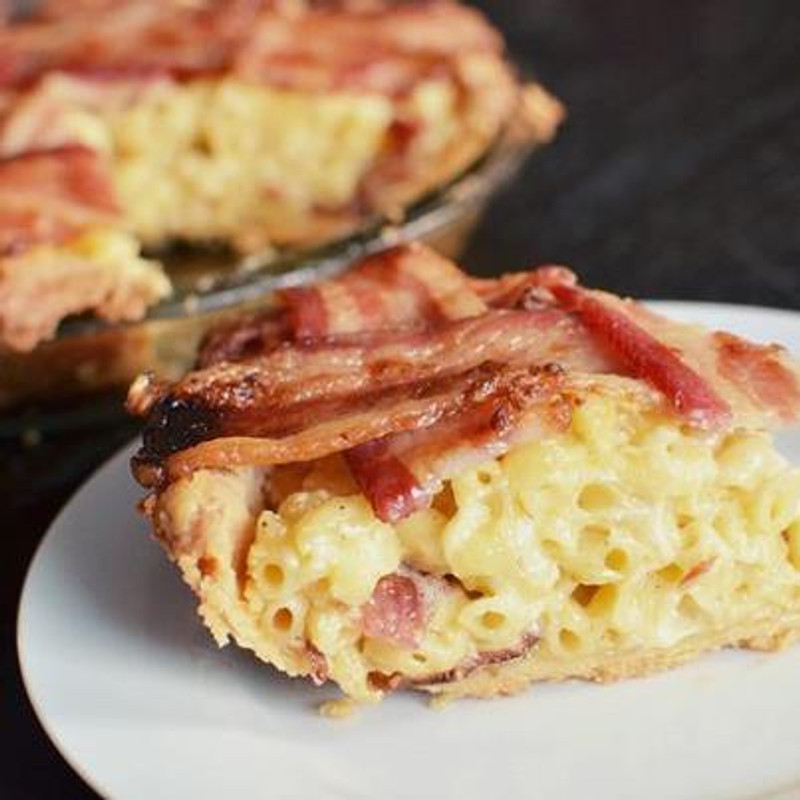 ​Slavo's Bacon Mac 'N' Cheese Pie with Bacon Lattice