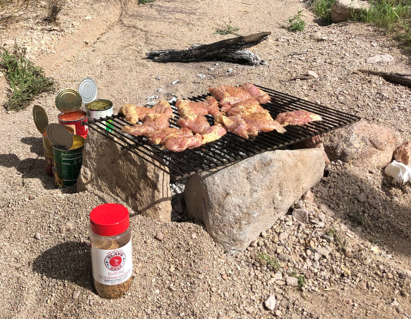 ​Slavo’s Steak, Asparagus and Baked Potato Campfire Dinner