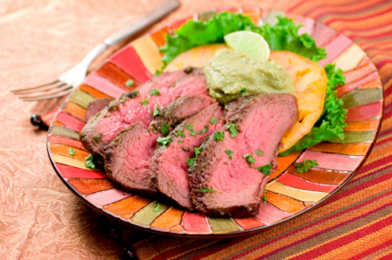 Slavo's Beer Marinated Flank Steak with Aji Sauce