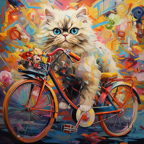 Kitten's Floral Ride