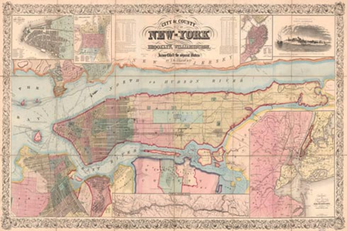Vintage Map of New York City